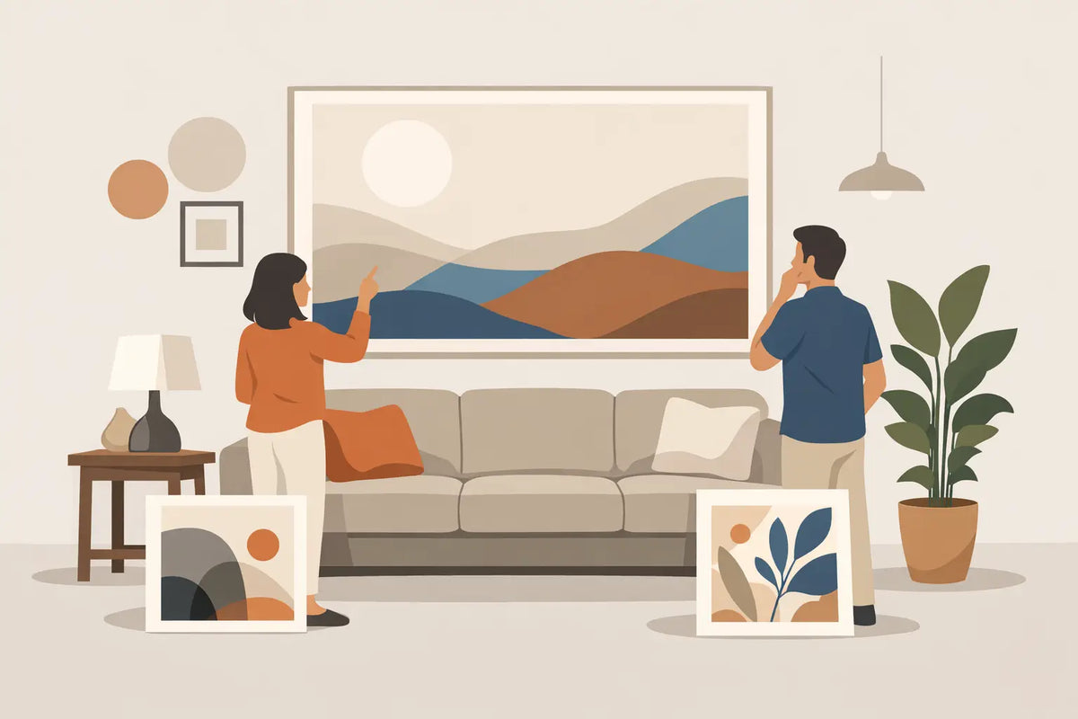 How to Choose Oversized Art Above a Sofa