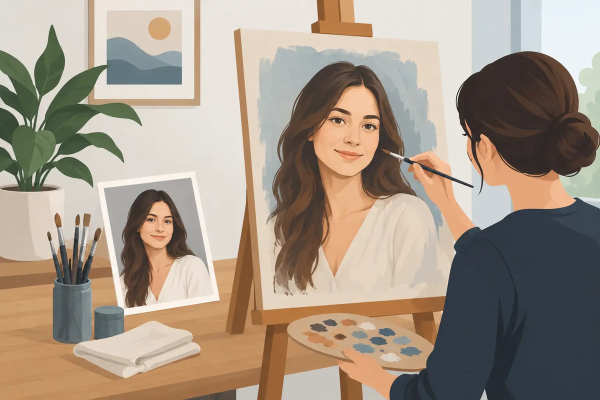 Commissioned Portrait Painting Example Guide