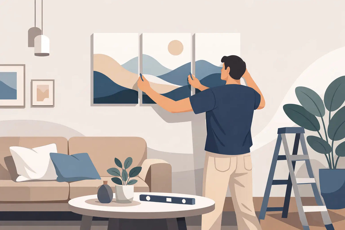 How to Hang Multi Panel Wall Art Beautifully